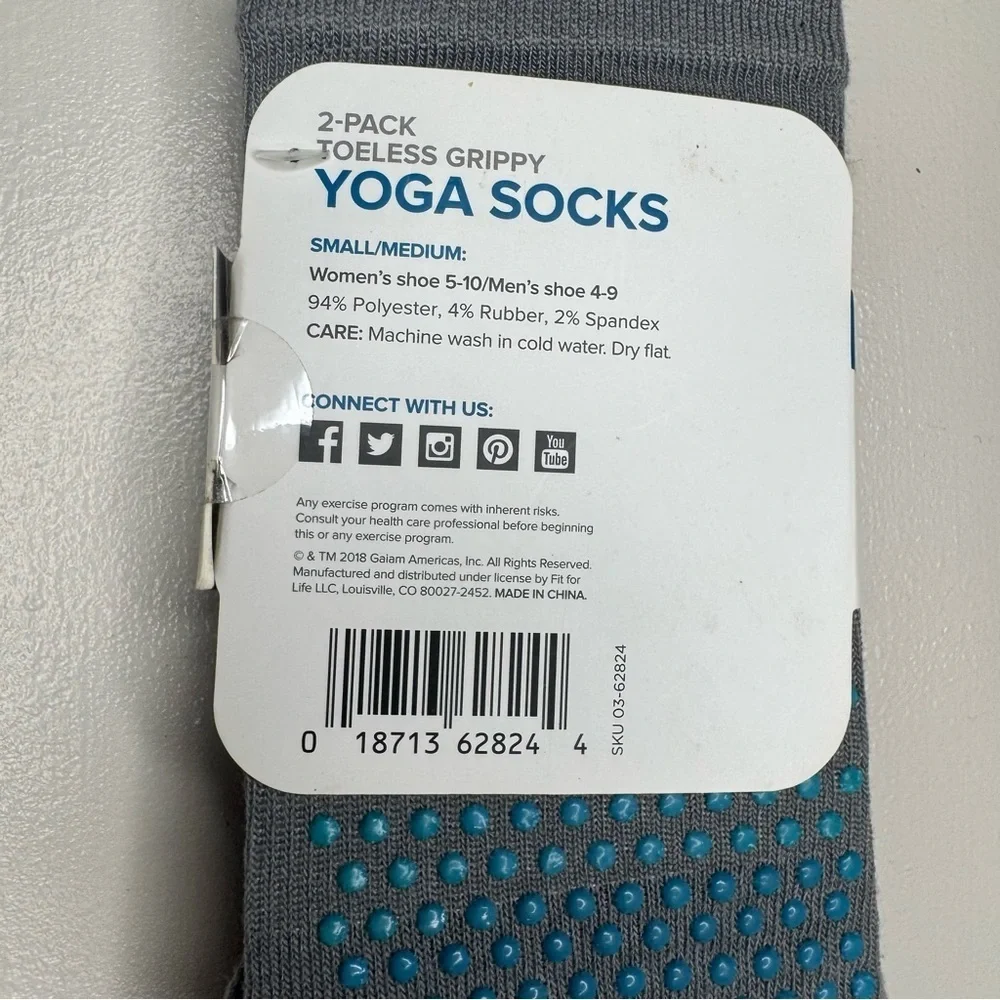 Evolve by GAIAM Yoga Socks with Grip Dots- 2 pack